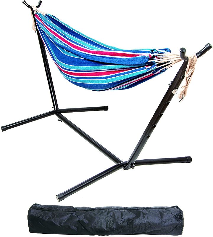 Photo 1 of BalanceFrom Double Hammock with Space Saving Steel Stand and Portable Carrying Case, 450-Pound Capacity
