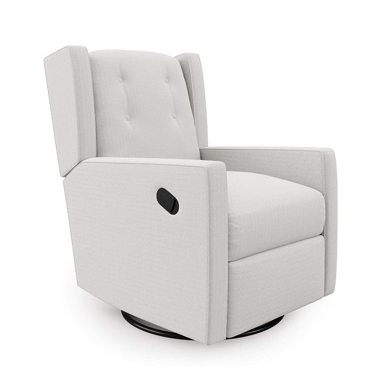 Photo 1 of Baby Relax Mikayla Swivel Glider Chair, White, Water Stain Resistant Recliner
