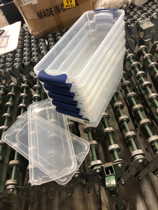 Photo 1 of 5pk 7.5qt Modular Latching Clear Storage - Homz
MISSING THREE OF FIVE LIDS 