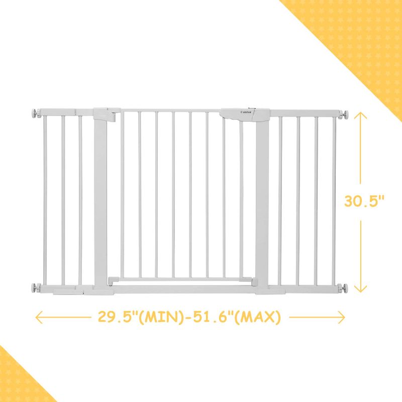 Photo 1 of Cumbor 51.6-Inch Baby Gate Extra Wide, Easy Walk Thru Dog Gate for The House, Auto Close Baby Gates for Stairs, Doorways, Includes 2.75", 5.5" and 11" Extension Kit, Mounting Kit
