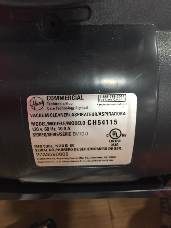 Photo 4 of Hoover Commercial-CH54115 HushTone Upright Vacuum Cleaner, 15 inches with Intellibelt, Gray


//TESTED AND NONFUNCTIONAL, PARTS ONLY, WON'T TURN ON, MINOR DAMAGE FROM PREVIOUS USE