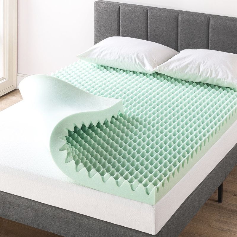 Photo 1 of 4 Inch Egg Crate Memory Foam Mattress Topper with Calming Aloe Infusion
