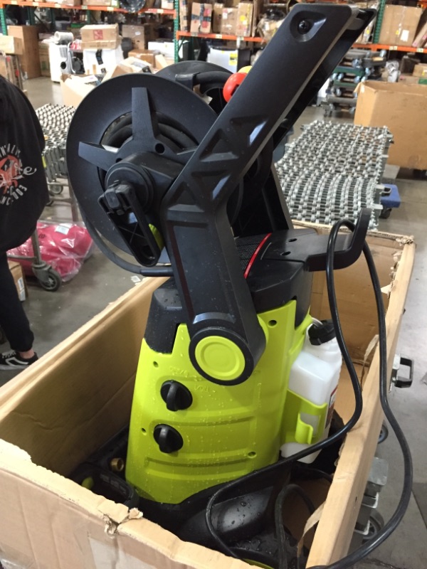 Photo 3 of Sun Joe SPX3001 2030 PSI 1.76 GPM 14.5 AMP Electric Pressure Washer with Hose Reel, Green