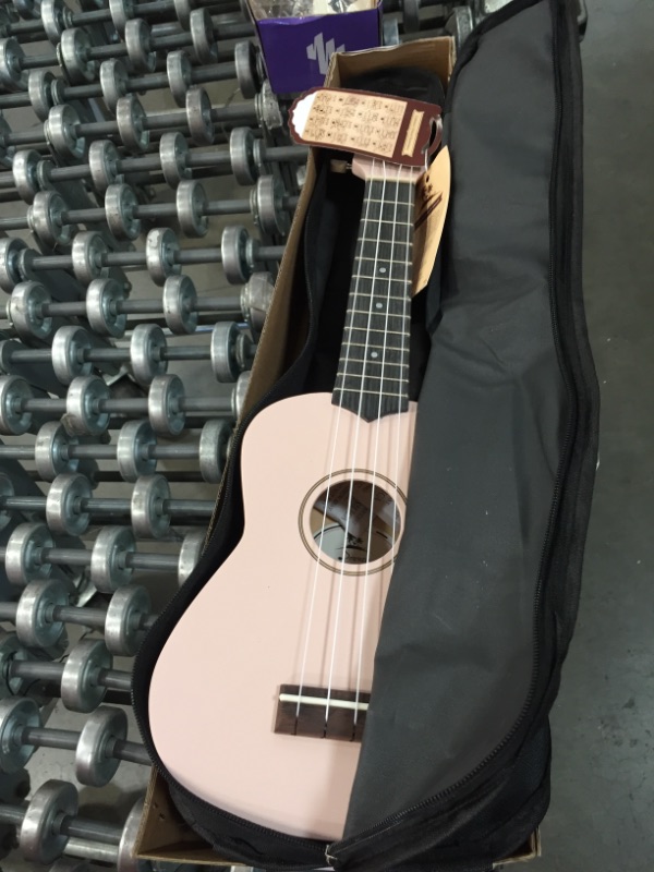 Photo 2 of Donner Soprano Ukulele for Beginner Adult Kid Ukelele with Free Online Lesson Bag Strap String Tuner Pick Cloth, DMU-01 21 Inch Matte ukalalee Bundle Kit Macaron Series-Pink