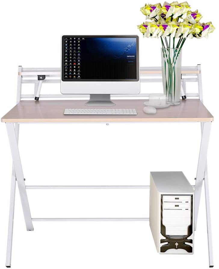 Photo 1 of Small Folding Desk Computer Desk for Small Space Home Office Simple Laptop Writing Table No Assembly Required (White)
(stock photo for reference only )