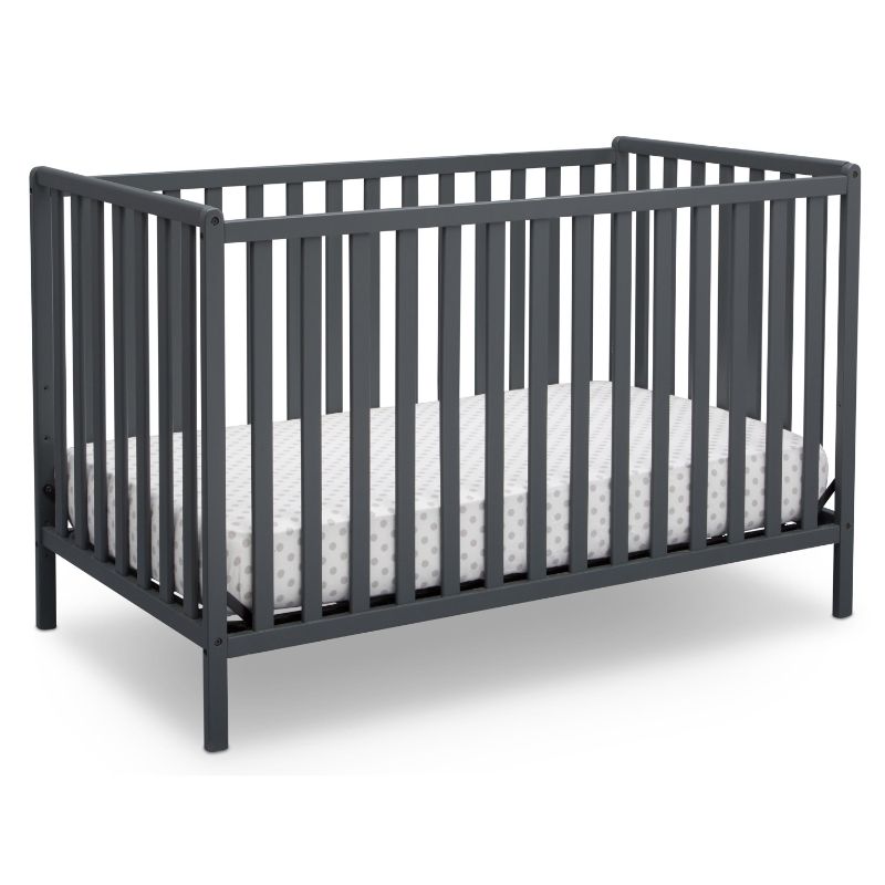 Photo 1 of Delta Children Heartland 4-in-1 Convertible Crib, Charcoal Gray