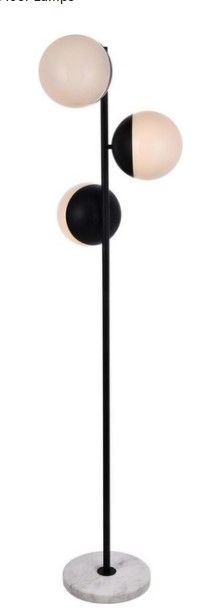 Photo 1 of Elegant Eclipse 3-Light Black Floor Lamp
