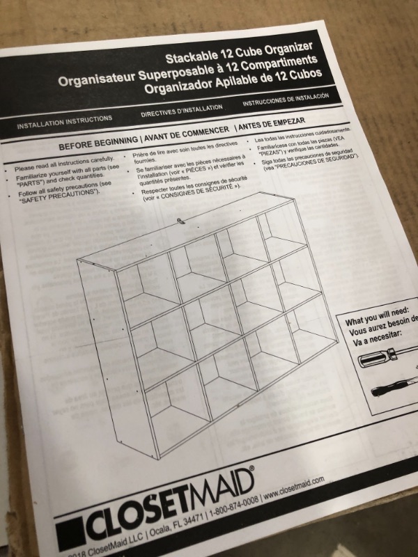 Photo 3 of ClosetMaid Cubeicals 12-Cube Organizer Shelf - White