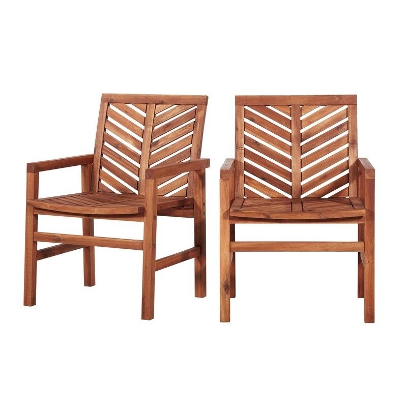 Photo 1 of Walker Edison Outdoor Wood Patio Chairs 