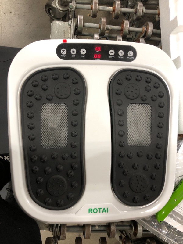 Photo 2 of ROTAI Shiatsu Foot Massager Pain Sore Feet Calves Relief Vibration and Rotation Acupressure Systems Improve Circulation Electric Device with Remote Control White
