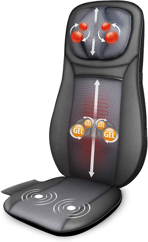 Photo 1 of Snailax Shiatsu Full Back Massager with Heat, Chair Massager for Neck and Back Shoulders,Gel Modes Massage Cushion,Adjustable Height Massage Seat, Mothers Day Gifts for Mom,Dad
