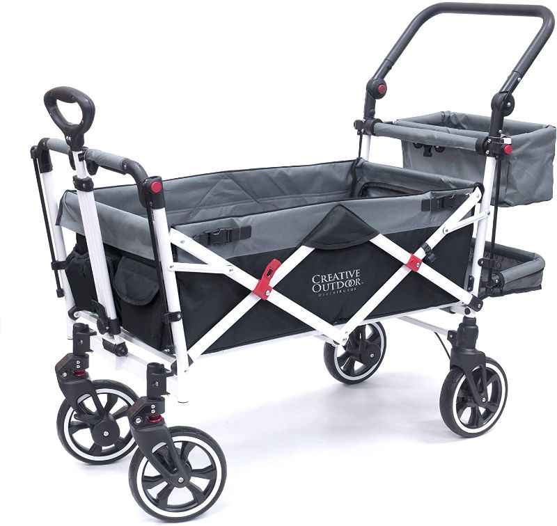 Photo 1 of  Push Pull Collapsible Folding Wagon | Titanium Series | Beach Park Garden & Tailgate (Black)
