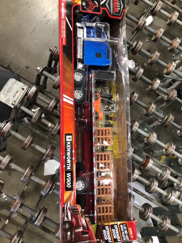 Photo 1 of Die-Cast Truck Replica - Kenworth W900 Flatbed with Forklift, 1:32 Scale, Model# SS10263A
