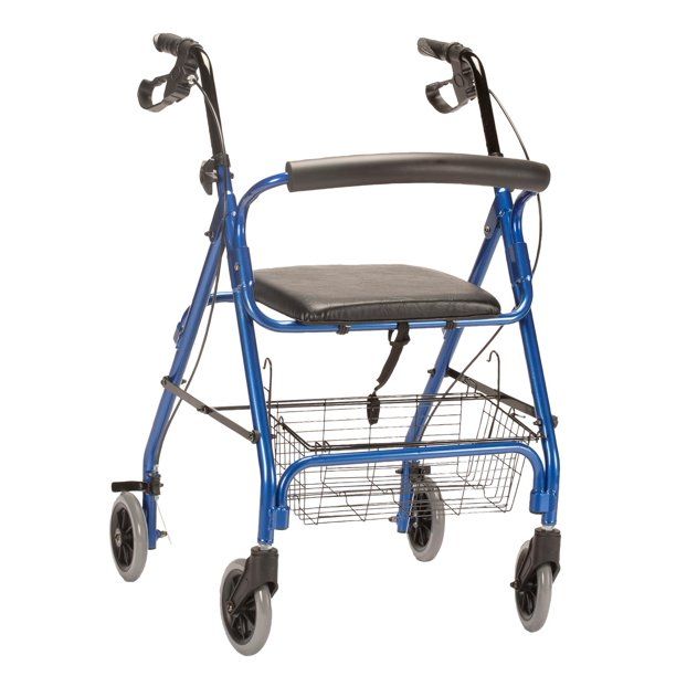 Photo 1 of Aluminum Lite 4-Wheel Rollator, Rolling Walker for Seniors, Supports 300lbs, Silver
