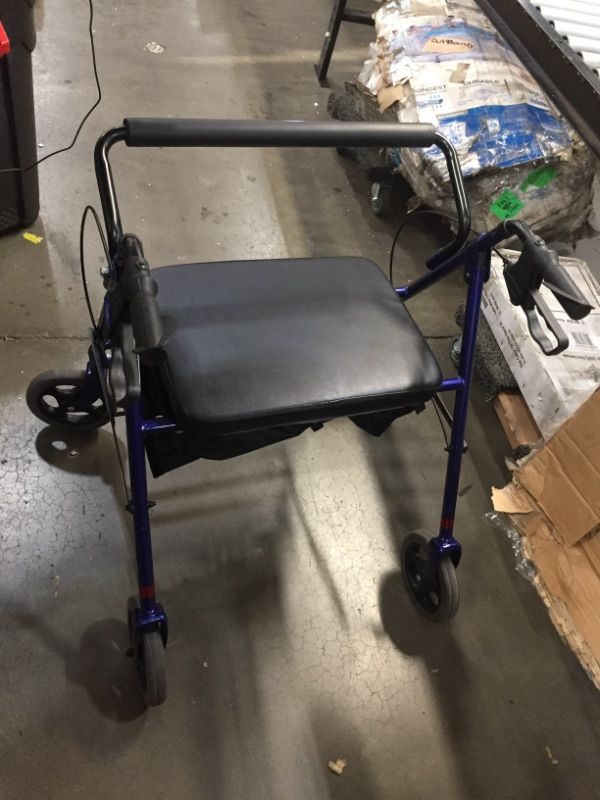 Photo 2 of Aluminum Lite 4-Wheel Rollator, Rolling Walker for Seniors, Supports 300lbs, Silver
