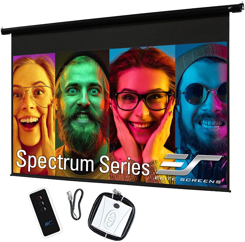 Photo 1 of Elite Screens Spectrum Electric Motorized Projector Screen with Multi Aspect Ratio Function Max Size 84-inch Diag 16:9 to 80-inch Diag 2.35:1, Home Theater 8K/4K Ultra HD Ready Projection, ELECTRIC84H
