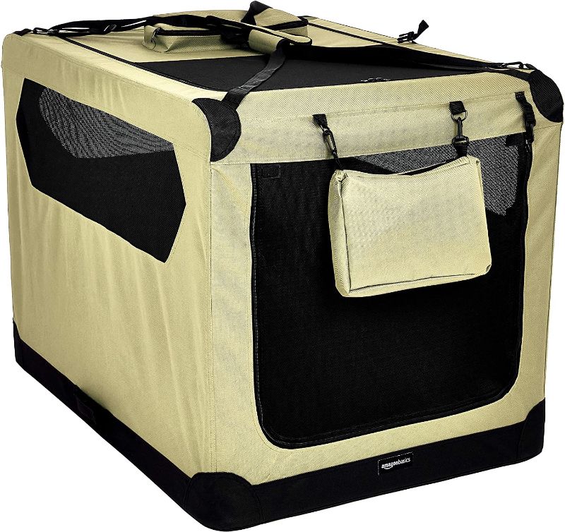 Photo 1 of **USED** Amazon Basics Folding Portable Soft Pet Dog Crate Carrier Kennel
