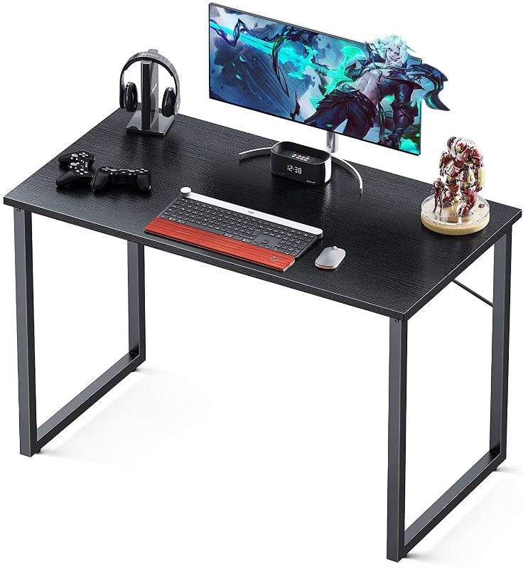 Photo 1 of Coleshome 47 Inch Computer Desk, Modern Simple Style Desk for Home Office, Study Student Writing Desk BLACK