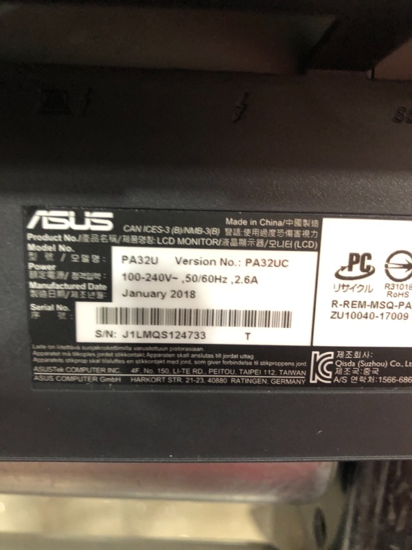 Photo 3 of ASUS PA32UC (New FW Version) 32" Ultra HD 3840x2160 HDR-10 99.5 Adobe RGB TB3 DP 1.2 HDMI 2.0b ProArt Monitor with 384 Local dimming Zones
