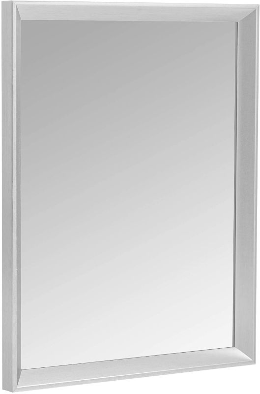 Photo 1 of Amazon Basics Rectangular Wall Mirror 16" x 20" - Peaked Trim, Nickel
