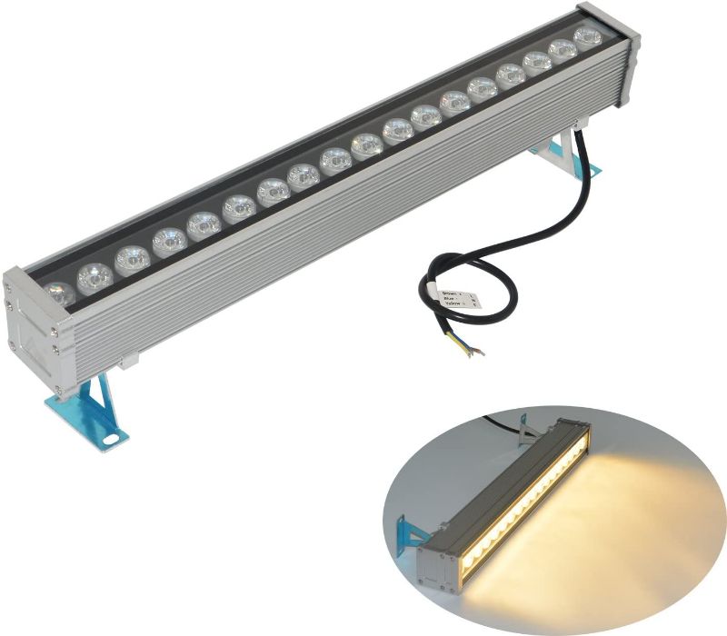 Photo 1 of RSN LED 18W Wall Washer Light, 19.7in Linear Strip Light, Super Bright 1800Lm in Brightness, 120V LED Light Bar 3000k Warm White,IP65 Waterproof for Landscape, Church, Ads, Yard, Garden
