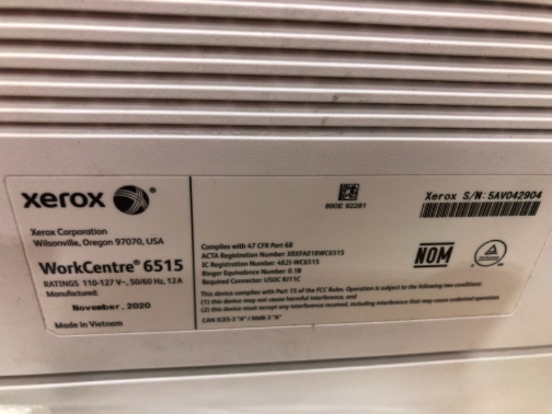 Photo 4 of Xerox® WorkCentre® 6515/DN Color Laser All-in-One Printer
