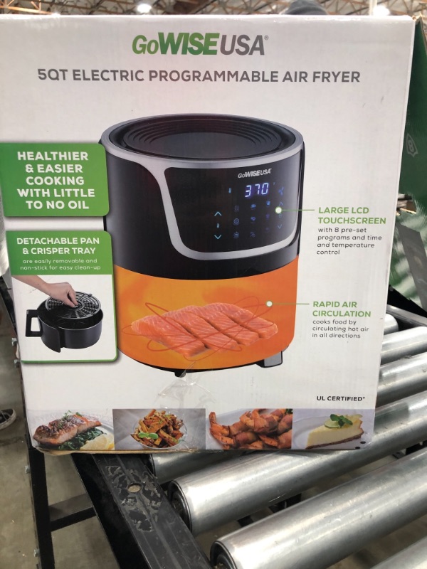 Photo 3 of 5 qt. Black/Silver Electric Air Fryer with Digital Touchscreen and Recipe Book