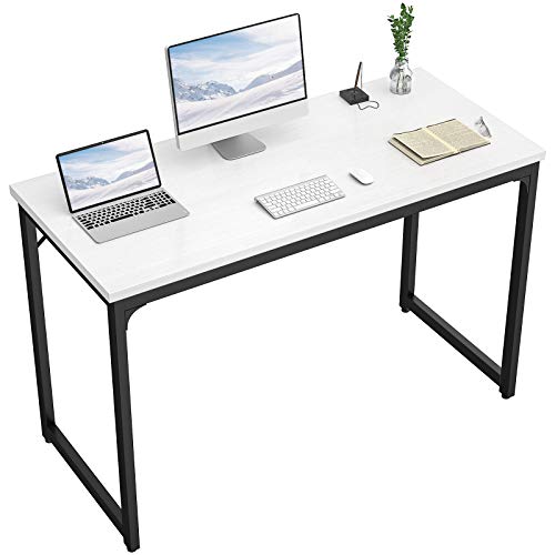 Photo 1 of Foxemart 47 Inch Computer Table Sturdy Office Desk, Modern PC Laptop 47” Writing Study Gaming Desk for Home Office Workstation, White and Black
