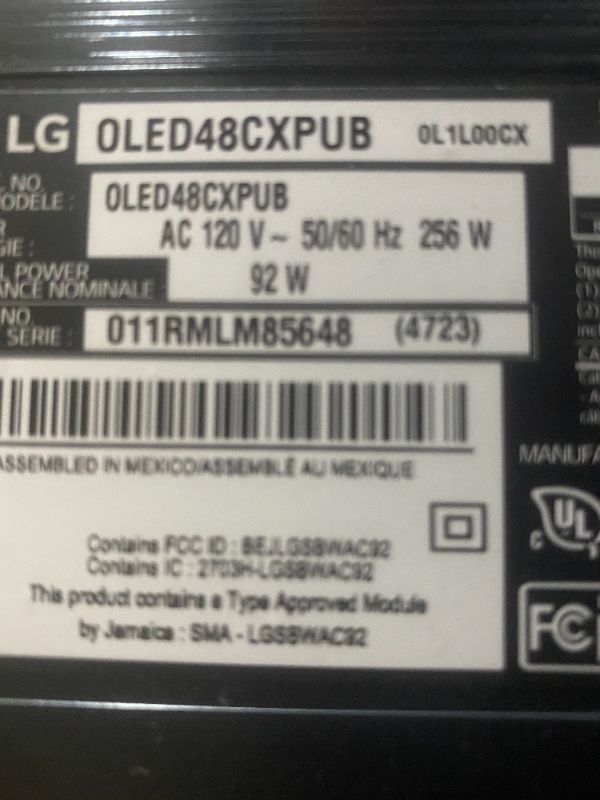 Photo 7 of LG OLED48CXPUB Alexa Built-In CX 48" 4K Smart OLED TV (2020) ****ONLY WLAN CABLE WORK****