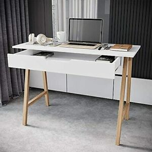 Photo 1 of 42 Inch Computer Desk with Drawer - Home and Office Computer Desk White