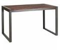 Photo 1 of 42 INCH WIDE TABLE BROWN WOOD BLACK SQUARE METAL LEGS