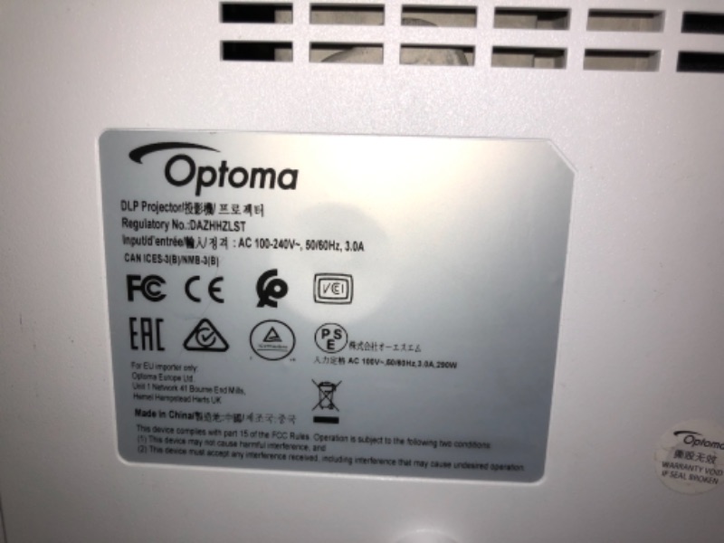 Photo 12 of Optoma ZW403 - DLP projector - 3D

//parts only// powers on but does not project 