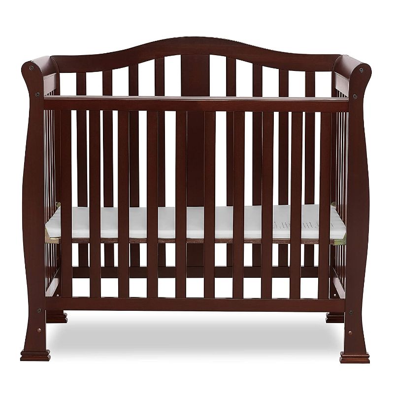 Photo 1 of Dream On Me Addison 4-in-1 Convertible Mini Crib in Espresso, Greenguard Gold Certified
