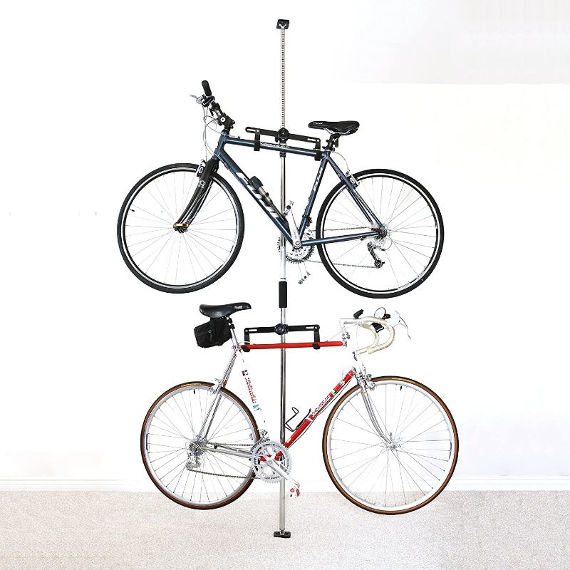 Photo 1 of  Sparehand Q-RAK II Floor-to-Ceiling Freestanding Adjustable Bike Rack Storage, Max Weight Limit 80 lbs.
