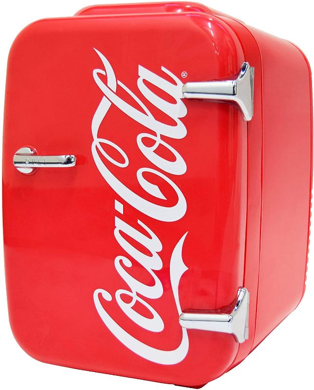 Photo 1 of Cooluli Retro Coca-Cola Mini Fridge for Bedroom - Car, Office Desk & College Dorm Room - 4L/6 Can 12V Portable Cooler & Warmer for Food, Drinks & Skincare - AC/DC and Exclusive USB Option (Coke, Red)
