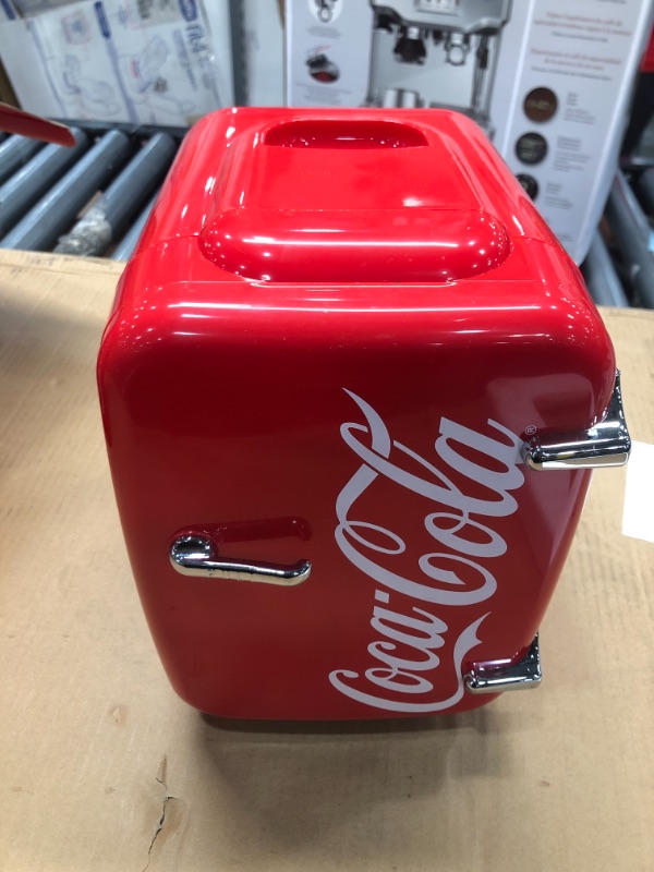 Photo 2 of Cooluli Retro Coca-Cola Mini Fridge for Bedroom - Car, Office Desk & College Dorm Room - 4L/6 Can 12V Portable Cooler & Warmer for Food, Drinks & Skincare - AC/DC and Exclusive USB Option (Coke, Red)
