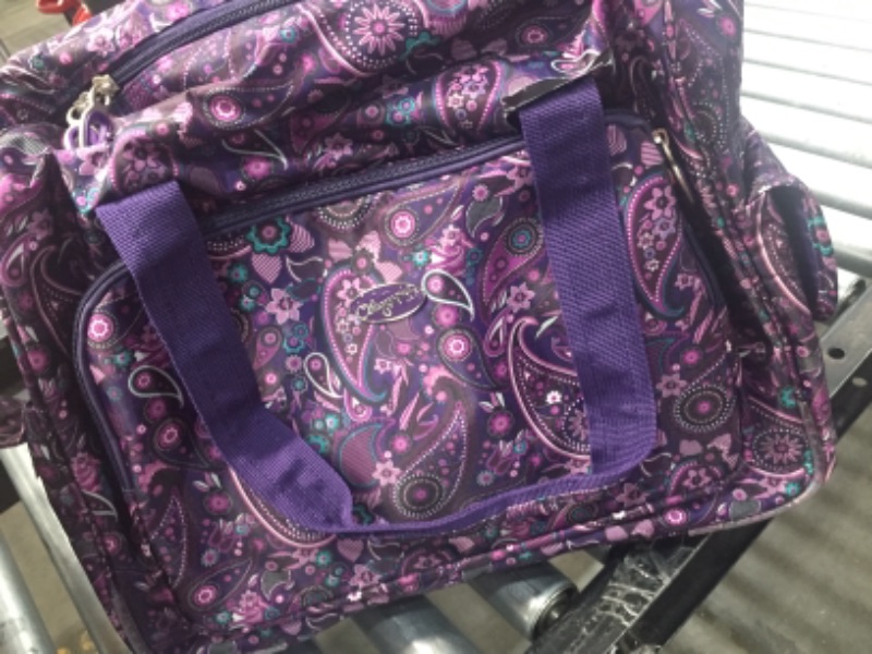 Photo 2 of Olympia Deluxe Fashion Rolling Overnighter, Purple Paisley, One Size
