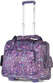 Photo 1 of Olympia Deluxe Fashion Rolling Overnighter, Purple Paisley, One Size
