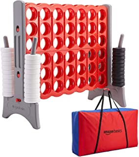 Photo 1 of Amazon Basics Giant BPA-free 4-In-A-Row Premium Plastic Game Set with Carry Bag, Red&Grey