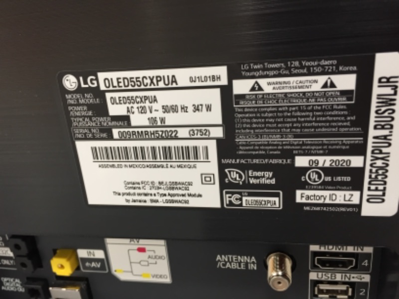 Photo 2 of *** PARTS ONLY***
LG OLED55CXPUA Alexa Built-In CX 55" 4K Smart OLED TV (2020)
