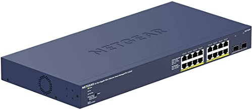 Photo 1 of NETGEAR 18-Port PoE Gigabit Ethernet Smart Switch (GS716TP) - Managed, Optional Insight Cloud Management, 16 x PoE+ @ 180W, 2 x 1G SFP, Desktop or Rackmount, and Limited Lifetime Protection
