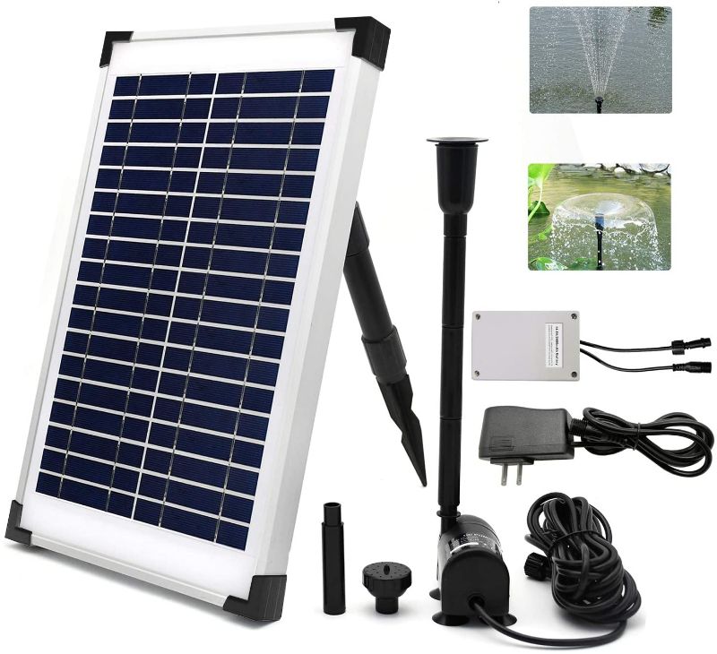 Photo 1 of ***PARTS ONLY*** ECO-WORTHY Solar Fountain Water Pump Kit 12W, 160GPH Pump, 12 Watt Solar Panel With Battery Backup and Charge Cable for Sun Powered Fountain, Pond Aeration, Hydroponics, Garden Decoration, Aquaculture

