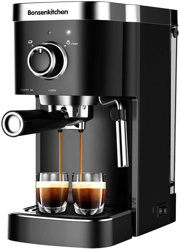 Photo 1 of Espresso Machine 20 Bar Expresso Coffee Maker with Milk Frother Wand, Fast Heating Automatic Coffee Machines for Espresso, Cappuccino Latte and Macchiato, 1450W
