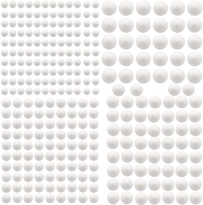 Photo 1 of 300 Pack Craft Foam Balls, 4 Sizes Including 1-2 Inches, Polystyrene Smooth Round Balls, Foam Balls for Arts and Crafts, DIY Craft for Home, Supplies School Craft Project and Holiday Party, White.
