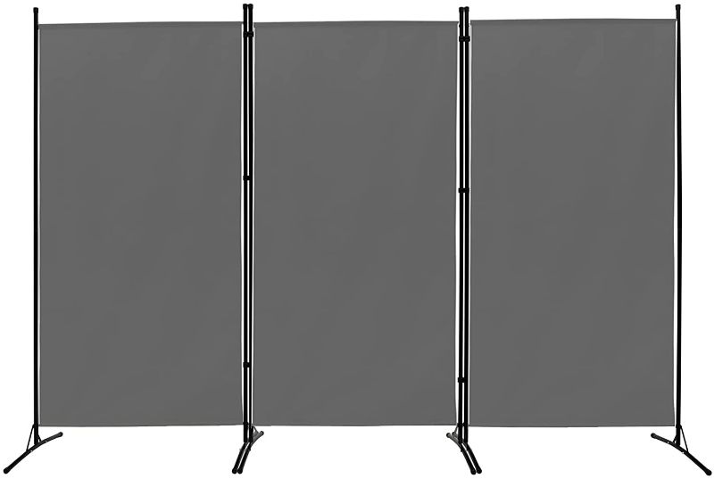 Photo 1 of ACTREY Outdoor/Indoor Room Divider (3-Panel), Folding Partition Privacy Screen for Office, School,Studio, Conference,Classroom, Dorm Room, Kids Room-102 W X 16" D x 71" H (BLACK)
