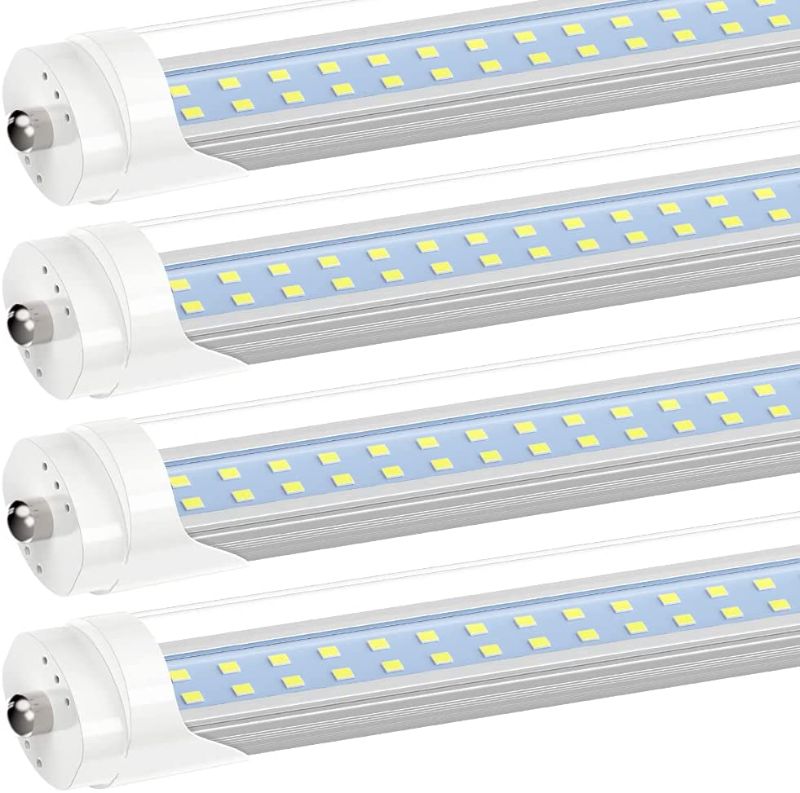 Photo 1 of JESLED T8/T10/T12 8FT LED Tube Light Bulbs, 50W 6000LM, 5000K Daylight White, 8 Foot Single Pin FA8 LED Fluorescent Replacement for Shops Garage Light...
