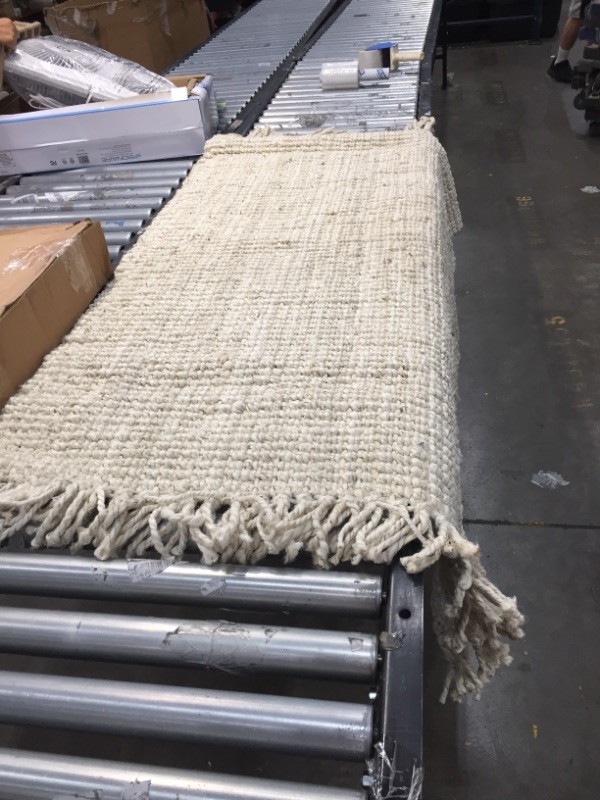 Photo 2 of 36' X 80"  CREAM WOOVEN RUG