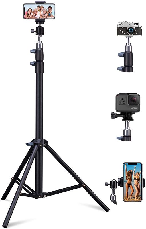 Photo 1 of 67-inch Phone Tripod Extendable Cell Phone Tripod Stand and Phone Holder, Compatible with iPhone & Camera/Selfies/YouTube Video Recording/Live Streaming**PARTS ONLY**