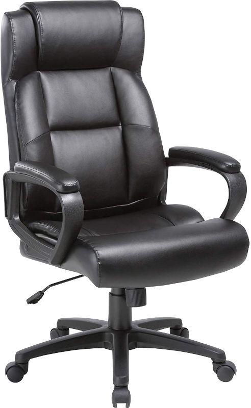 Photo 1 of Lorell Soho High-Back Leather Executive Chair, Black
