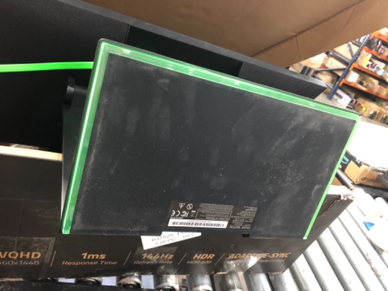 Photo 7 of Razer Raptor 27" Gaming Monitor: WQHD (2560x1440) - IPS-Grade - 144Hz - 1ms Response - HDR 400 - NVIDIA G-Sync Compatible & AMD FreeSync - Solid Aluminum Base - Razer Chroma RGB - 5 Flat Cables in Box
